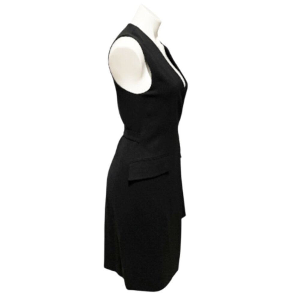 Theory Size 6 Black Sleeveless V Neck Wrap Dress EUC - Picture 3 of 6